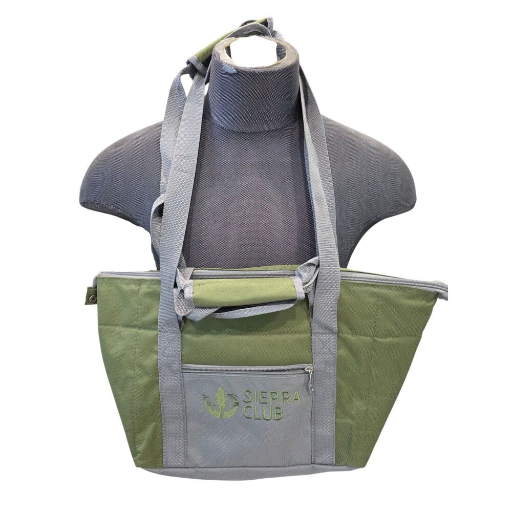 Sierra Club Insulated Thermal Green Canvas Cooler Tote Bag Huge